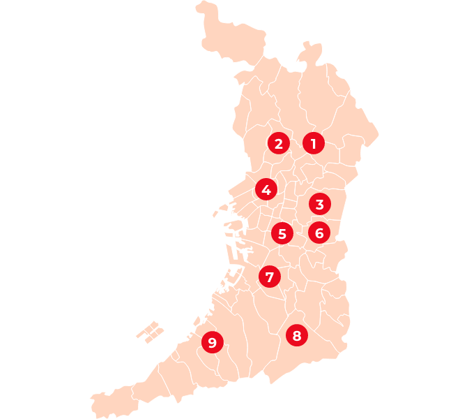 大阪府の地図